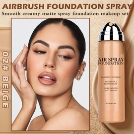 LZXLUKGIR Airbrush Flawless Setting spray,Hydrating Full Coverage Foundation for Smooth Radiant Finish,Breathable Blendable,Lightweight Silky Foundation Makeup for Mature Skin(02 Beige)