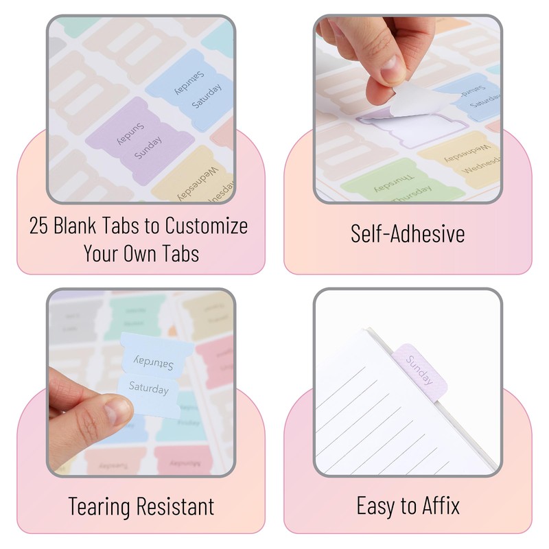Mr. Pen- Weekly Planner Tabs, 100 Pcs, Week Tabs for