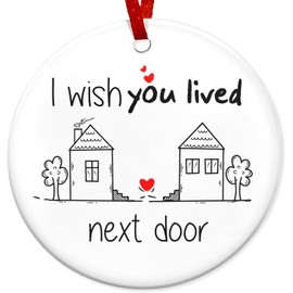 Fvviia Gifts for Friends, Women, Christmas Ornament - Friends Christmas, Birthday Gifts for Friends, Bestie, BFF, Long Distance Friendship Gifts - Christmas Tree Decoration Ceramic Ornament