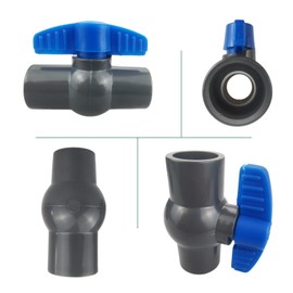 XIFOWE (2 PCS) 1/2 inch PVC Ball Valve Slip (Socket), Shut off valve, Compact T-Handle Water Shut-Off Valves, Socket Valve for aquarium, Water Treatment, Irrigation, Swimming Pool Equipment and so on.