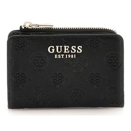 GUESS Women's Zarela SLG Zip ARND Card Case Wallet, Black Logo, Black logo., Standard size