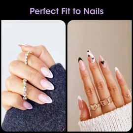 Gellen 504pcs Medium Almond Acrylic Nail Tips – Full Cover, Half Matte, Clear Medium Almond Press On Nails for DIY & Salon, 12 Sizes