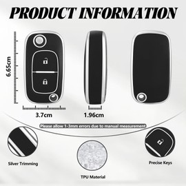 TOOMUME Key Case TPU Car Key Case Fits Renault Trafic Twingo Kangoo Megane Clio Captur Modus Master Wind Smart Forfour Fortwo, Key Cover Protection Key Shell - Flip Key