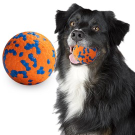 JEROCK Dog Balls, Indestructible Dog Toy Ball for Aggressive Chewers, Durable High Elasticity Interactive Ball for Training Dog Catch and Fetch, Large Medium Small Dog and Puppies(Orange, 3in, 1pcs)