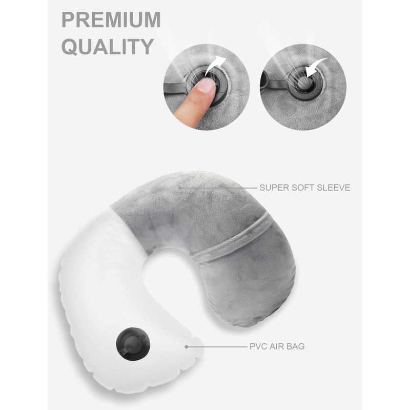 Houdian Inflatable Neck Pillow Travel Pillow - Compact Portable Head