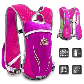 HINATAA Hydration Pack Backpack,5.5L Running Hydration Vest Marathon Running Vest for Women and Men Lightweight Trail Running Backpack (Pink)