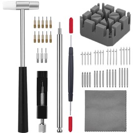 Watch Link Removal Tool Kit, TICFROG Watch Band Tool Kit Repair Kit for Watch Bands Straps Adjustment, Replacement and Resizing, with User Manual, Watch Link Remover, 32PCS Watch Pins and 13PCS Spare Needle