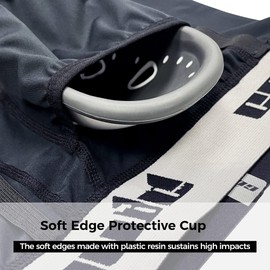 COOLOMG 2-Pack Boys Baseball Shorts with Athletic Cup - Youth Baseball Under Shorts for Football Lacrosse Black White XS