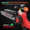 6 Inch Mini Chainsaw Cordless, 24V 2000mAh Rechargeable Battery, Auto-Oil,