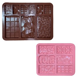 KAKIWYHHH 2 Pieces Break Apart Chocolate Shapes，Homemade Protein and Energy Bar,Sugar Craft,Molds, Epoxy Resin Silicone,Baking DIY,Cookie,Craft,Soap