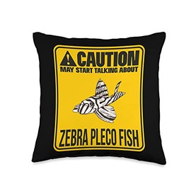 Funny Zebra Pleco Fish Gifts and Accessoires May Start Talking About Zebra Pleco Fish Aquarium Owner Throw Pillow, 16x16, Multicolor