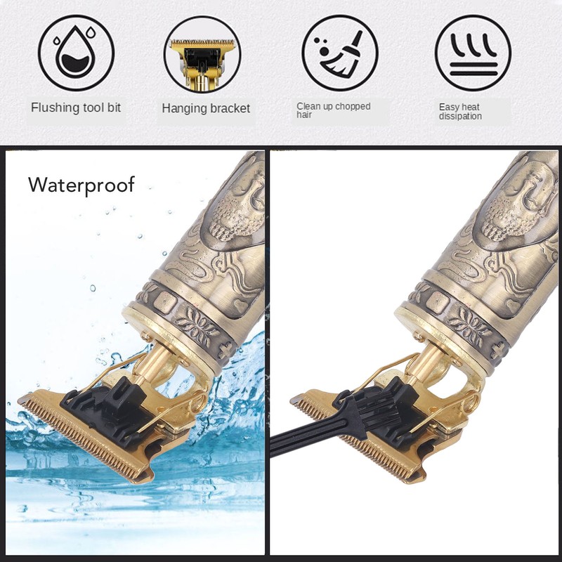 Professional Hair Trimmer T Blade Rechargeable Detail Beard Clipper with