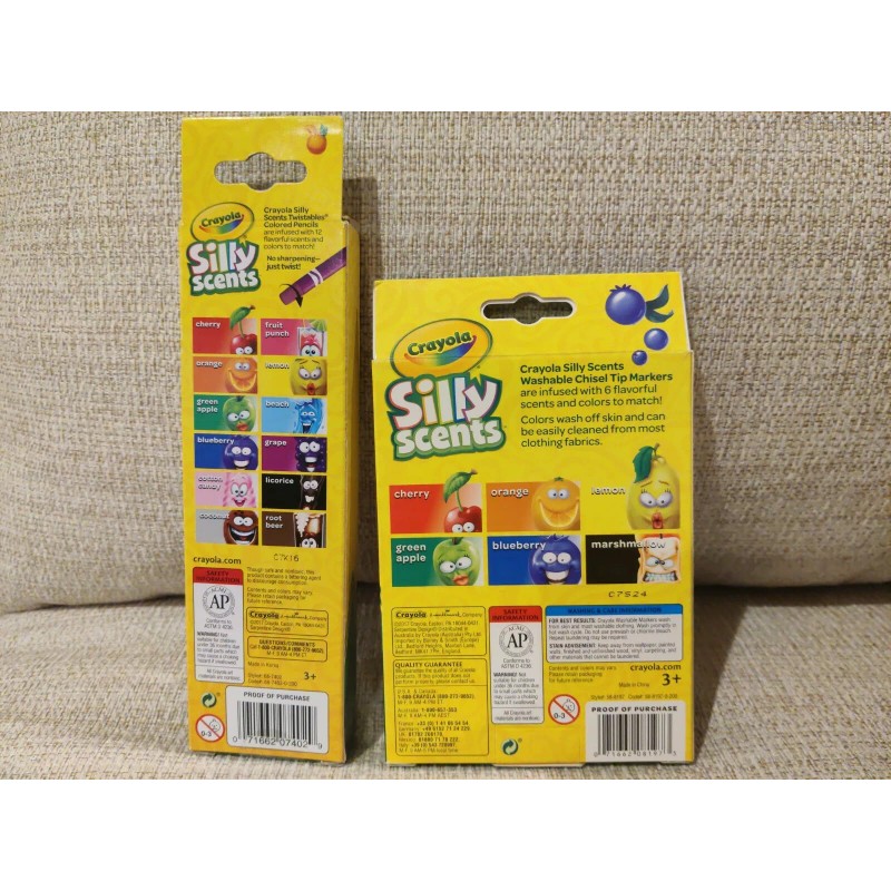 Crayola Silly Scents 6 Washable Markers And 12 Pencil Bundle