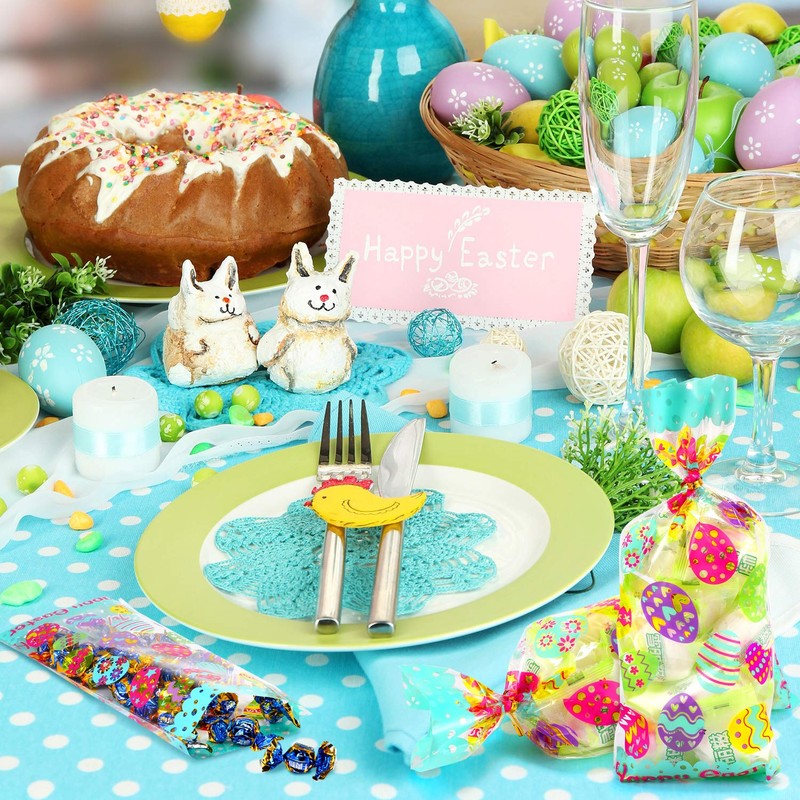 100 Pack Easter Day Treat Bag Easter Bunny Cello Bag
