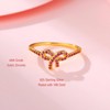 Pink Bow Ring 14k Gold Plated S925 Sterling Silver Bow