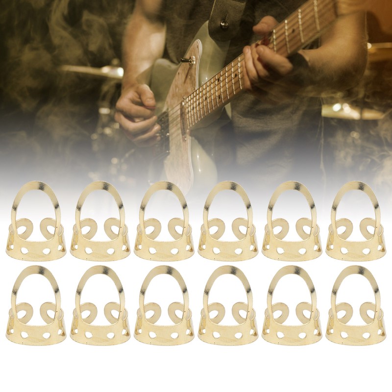 12Pcs Finger Picks Adjustable Stainless Steel Banjo Ukulele Guitar Plucked