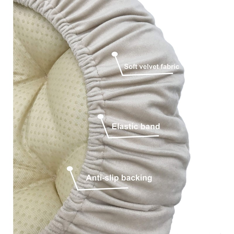 Augld Bar Stool Cushion Soft Velvet Padded Round Stool Cover