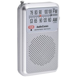 (Thin, Lightweight, Earphones Included) AM/FM/Wide FM Compatible, Pocket Radio, Ohm Electric RAD-P2227S-S (Silver)