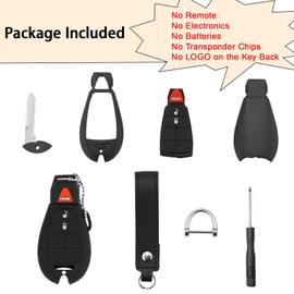 EKALA 2 Piezas para Llave de Dodge Jeep de Repuesto con Funda de Silicona para Llavero, 3 Botones, Compatible con Dodge Ram 1500 2500 3500 Journey Challenger Jeep Grand Cherokee Chrysler (KG-DDG-2)