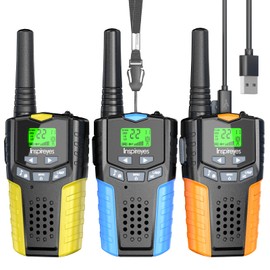 Inspireyes Walkie Talkies for Kids Rechargeable,Toys for Boys and Girls Ages 3-12, 3 Pack Long Range 2-Way Radios, Birthday Gifts,Christmas Stockings, Outdoor Play, Family Games, Hiking Camping Gear