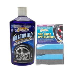 Gliptone Tire & Trim Protective Treatment Jelly, Restores Vinyl & Rubber. Lasts Weeks. Avoid Splattering. Great for Low Profile Tires, 16 Fl Oz