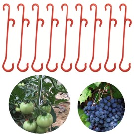 Tomato Support,tomato hook,100Pcs Tomato Support Hooks Tomato Holder Hook Vegetable Planting Supplies to Prevent Fruit Cluster From Pinching Bending Snapping or Falling off (Red)