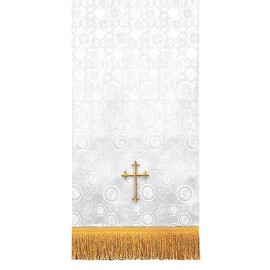 Trinity Church Supply White Millenova Flower Stand Cover Church Communion Supplies Outdoor Indoor Party Table Cloth, 14 Inch x 36 Inch