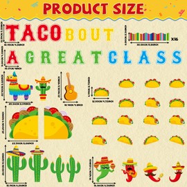Back to School Bulletin Board Set Taco Bout a Great Class Classroom Decoration Mexican Fiesta De Mayo Themed Name Tag Cutouts for School Nursery Chalkboard Wall Door Decor Party Supplies