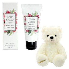 Sears lara Christie lcs91-0001-tdt-01-w Hand Cream with Venus Rosa, Plush Toy, Gift Set, Pearl White Teddy