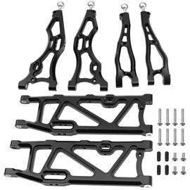 ShareGoo Metal Suspension Arms Set Front Upper & Lower Swing Arm Rear Lower A Arms Compatible with 1/8 Arrma Kraton 6S BLX Outcast 6S BLX Talion 6S BLX Notorious 6S BLX RC Car (Black)