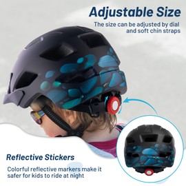 SIFVO Kids Helmet Adjustable 50-57cm for Aged 5-12, Kids Bike Helmet with Detachable Visor, Breathable and Comfortable Toddler Helmet