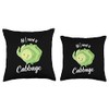 Funny All I Needs Is Cabbage Vegetable Lover Cabbage Throw