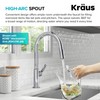 KRAUS Oletto Single Handle Pull Down Kitchen Faucet in Chrome,