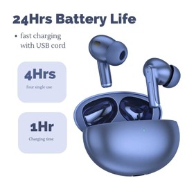Wireless Earbuds Bluetooth, TWS Earbuds XY-70 Earbuds, 24Hr Playtime, ANC ENC Dual Noise Cancelling for Bluetooth Headphones Wireless Earbuds (Blue)