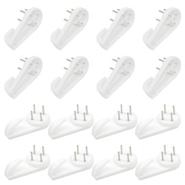Hocansen 30 PCS Invisible Nail Wall Hooks Plastic Hardwall Hanger Hooks Picture Hangers Non-Mark Hook for hanging art decorations photo frame (39x19x8/XK-SL)
