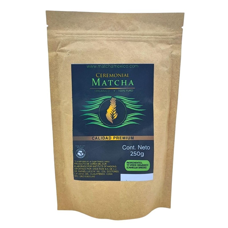 Matcha México Té Matcha Orgánico Ceremonial, Grado Ceremonial, 100 Puro,250g,