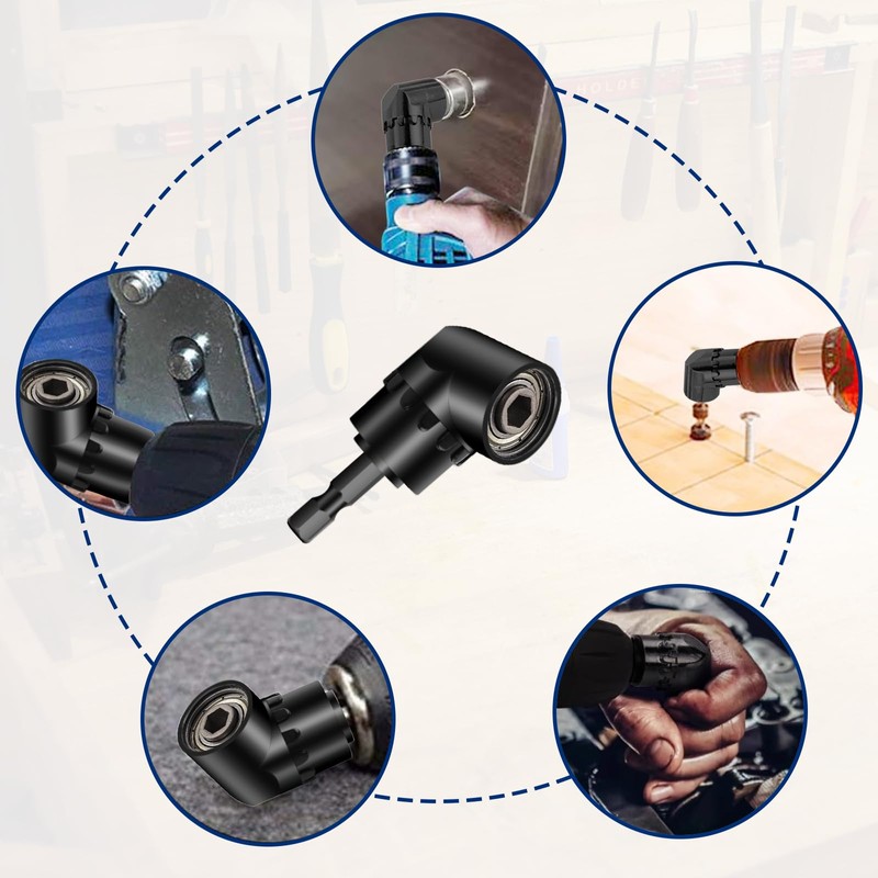 WEDAMOO 11Pcs Right Angle Drill Attachment Kit, 105 Degree Right