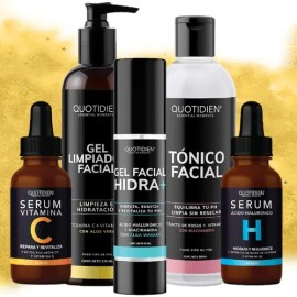 Kit - Limpiador Facial  Tonico Facial  Serum Vitamina C  Suero Acido Hialuronico  Gel Hidratante Facial - Skin Care - Suero Cuidado Facial -...       