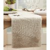 Saro Lifestyle Faux Fur Design Topper Table Runner, Grey, 15"x36"