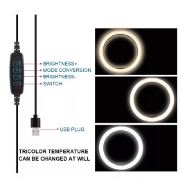 CL Aro De Luz Led Con Soporte Para Celular Selfie Video