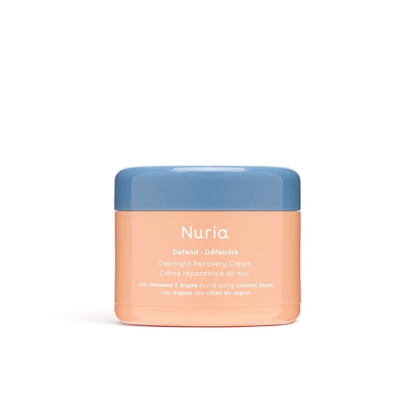 Nuria - Defend Overnight Face Cream, Facial Moisturizer for Nighttime Skin Recovery, Night Cream for Face with Seaweed, Brown Algae, and Aloe Leaf Juice, 50mL/1.7 fl oz