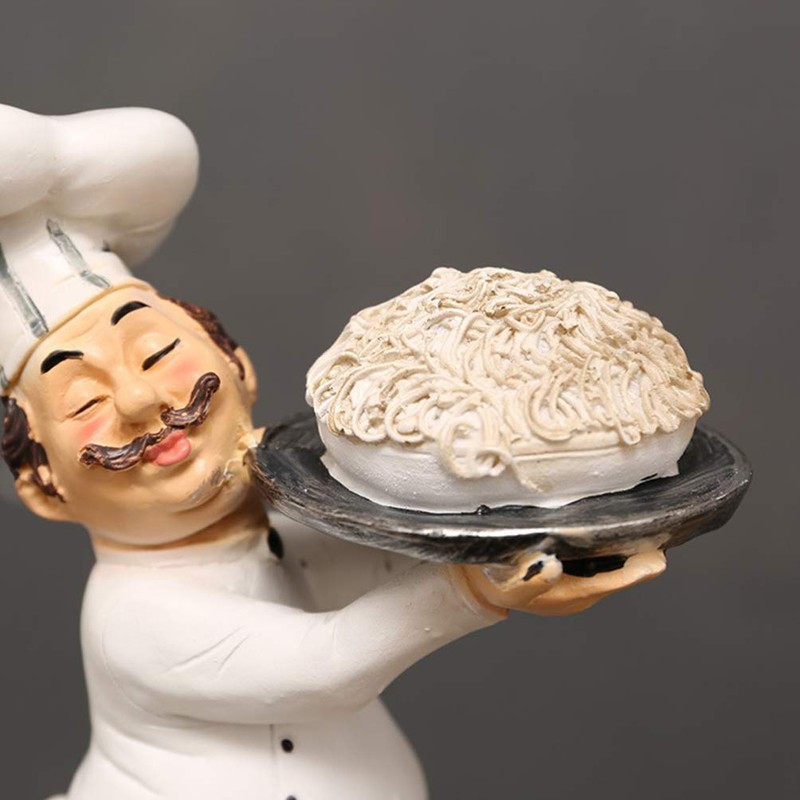 WINOMO Chef Figures Decorative Kitchen Chef Figure Chef with Pasta
