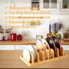 SUGOOE Bamboo Pot and Pan Organizer, Pot Lid Organizer Pot