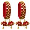 Aheli Red Indian Traditional Kada Bangle Bracelet with 2 Hangings