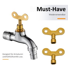 Meyola 9 Stück Universalschlüssel Wasserhahn Schlüssel, 4 Wege Service Kreuz Schlüssel, Mit Dreieck Schlüssel Dornschlüssel und Vierkantschlüssel Steckschlüsse für Stromzähler, Wasserzähler