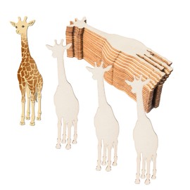 Giraffe Cutout Unfinished Wood Nursery Zoo Animal Wood Cutout Ornaments Labels Tags Art Craft for Christmas Wedding Birthday Party Thanksgiving Day Decoration 20Pcs