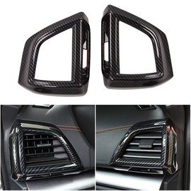 Yonzar Carbon Fiber Look Dashboard Air Condition Outlet Vent Cover Trim for Subaru Impreza 2017-2021 Forester 2019-2021 Crosstrek XV 2018-2021 Interior Accessories 2Pcs