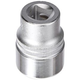 HAZET Hex Socket 900-24 | 12.5mm Square Drive, Flat Width 24mm, Knurled | Chrome Plated and Polished Surface Socket for Manual Operation