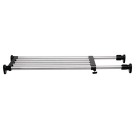 BAOYOUNI Expandable Shelf Closet Tension Rod Adjustable Shelving Unit Storage Rack Organizer Hanger Space Saving Divider for Wardrobe, Cupboard, Kitchen, Bathroom Use, Black