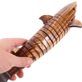 Garneck Wooden Shark Unfinished 3D Printed Shark Wiggle Animals Sculpture Joint Flexible Fish Shark Model for Girls Boys